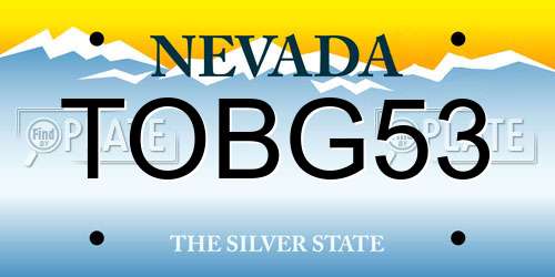 TOBG53 Nevada License Plate
