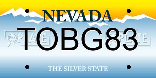 TOBG83 Nevada License Plate