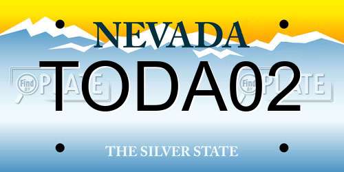 TODA02 Nevada License Plate