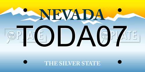 TODA07 Nevada License Plate