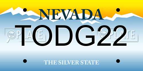 TODG22 Nevada License Plate