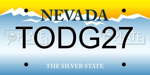 TODG27 Nevada License Plate