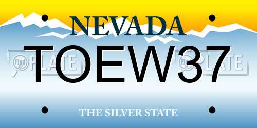 TOEW37 Nevada License Plate