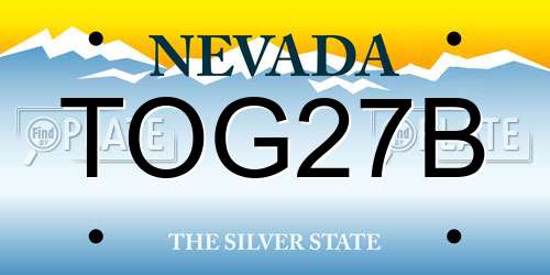 TOG27B Nevada License Plate