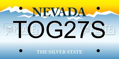 TOG27S Nevada License Plate