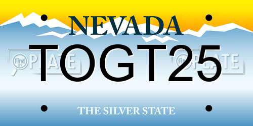 TOGT25 Nevada License Plate
