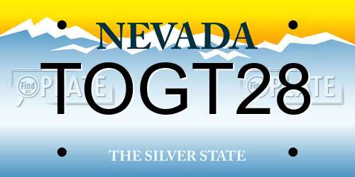 TOGT28 Nevada License Plate