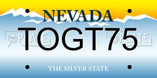 TOGT75 Nevada License Plate