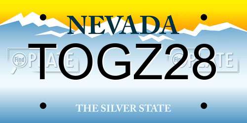 TOGZ28 Nevada License Plate