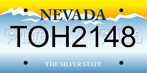 TOH2148 Nevada License Plate