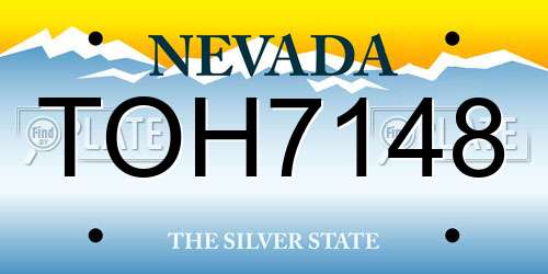 TOH7148 Nevada License Plate