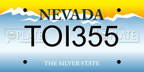 TOI355 Nevada License Plate