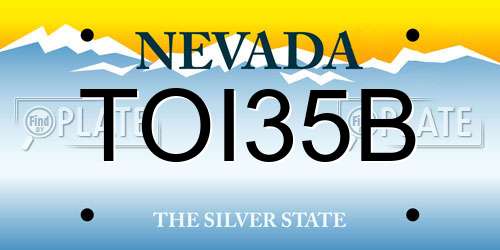TOI35B Nevada License Plate