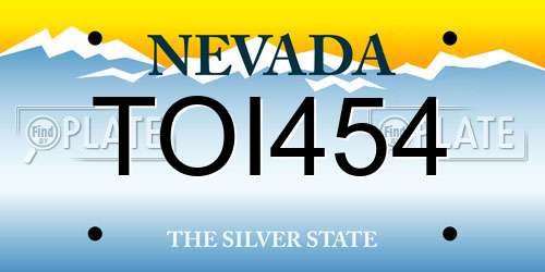 TOI454 Nevada License Plate