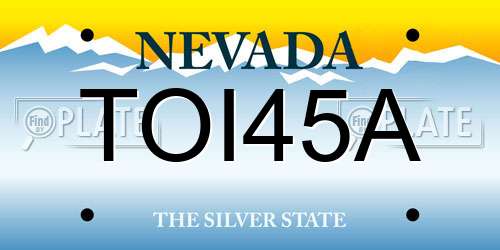 TOI45A Nevada License Plate
