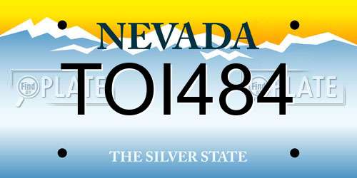 TOI484 Nevada License Plate