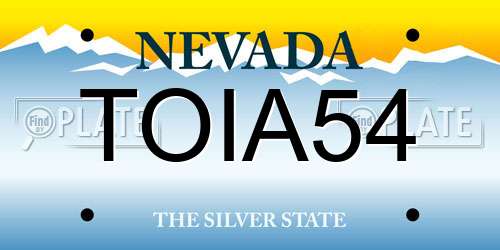 TOIA54 Nevada License Plate