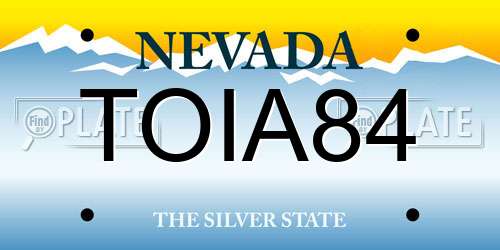 TOIA84 Nevada License Plate