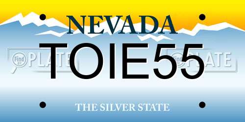 TOIE55 Nevada License Plate