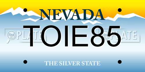 TOIE85 Nevada License Plate