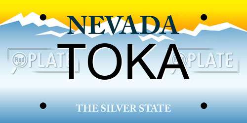 TOKA Nevada License Plate