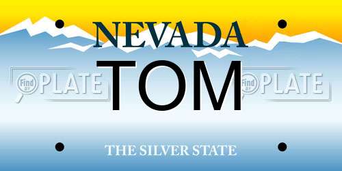 TOM Nevada License Plate