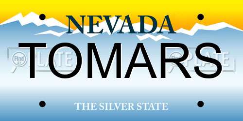 TOMARS Nevada License Plate