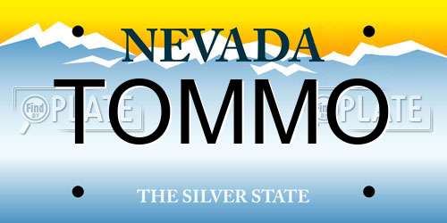 TOMMO Nevada License Plate