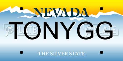 TONYGG Nevada License Plate