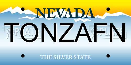 TONZAFN Nevada License Plate