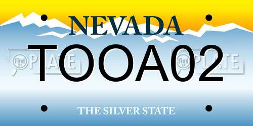 TOOA02 Nevada License Plate