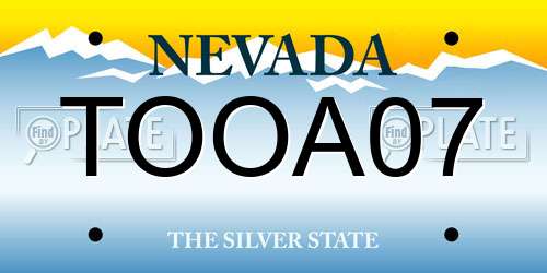 TOOA07 Nevada License Plate
