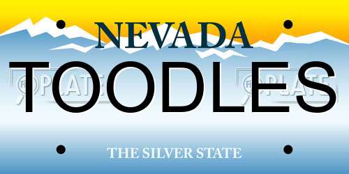 TOODLES Nevada License Plate