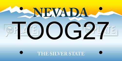 TOOG27 Nevada License Plate