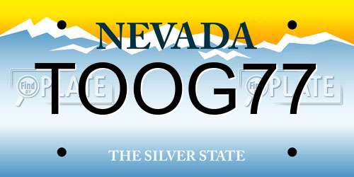 TOOG77 Nevada License Plate