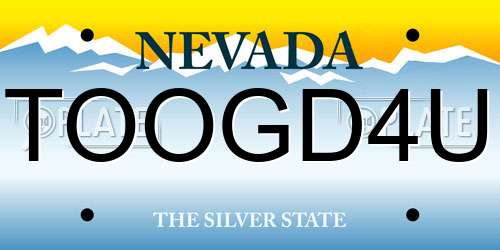 TOOGD4U Nevada License Plate