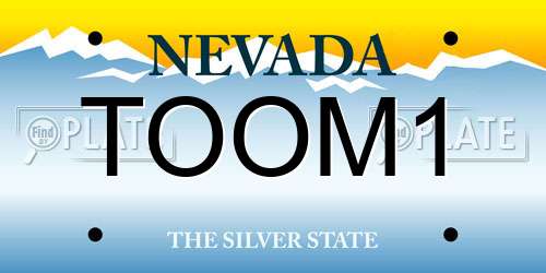 TOOM1 Nevada License Plate