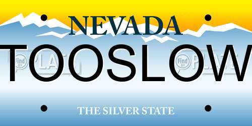 TOOSLOW Nevada License Plate
