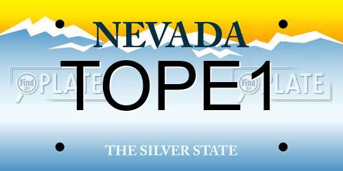 TOPE1 Nevada License Plate