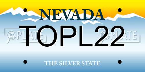 TOPL22 Nevada License Plate