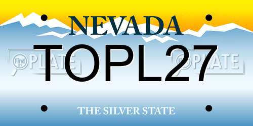 TOPL27 Nevada License Plate