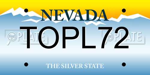 TOPL72 Nevada License Plate