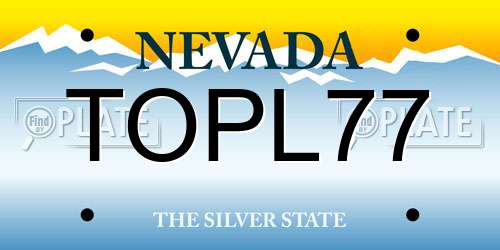 TOPL77 Nevada License Plate