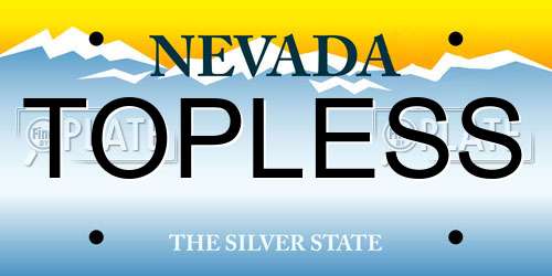 TOPLESS Nevada License Plate