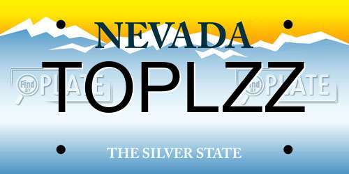TOPLZZ Nevada License Plate