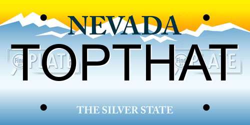 TOPTHAT Nevada License Plate