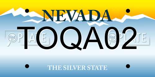 TOQA02 Nevada License Plate