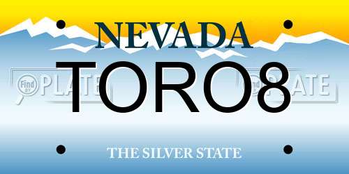 TORO8 Nevada License Plate