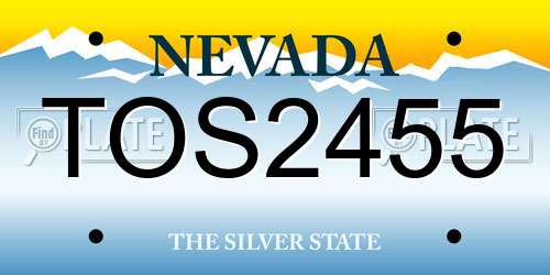 TOS2455 Nevada License Plate