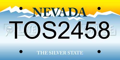 TOS2458 Nevada License Plate